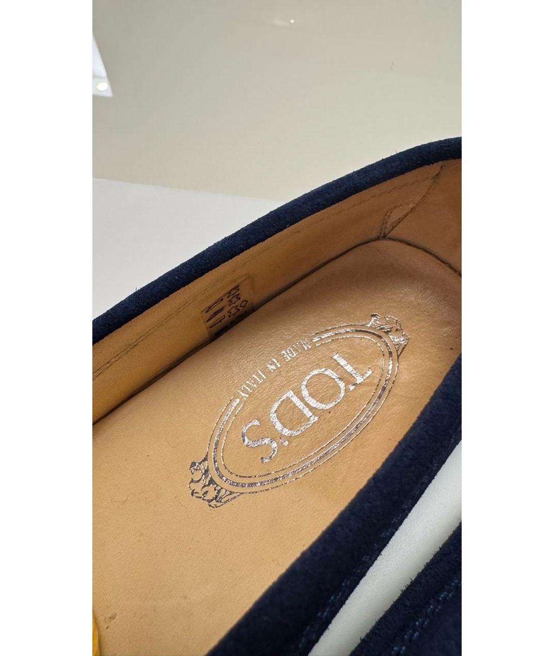 TOD'S Темно-синие замшевые мокасины, фото 6