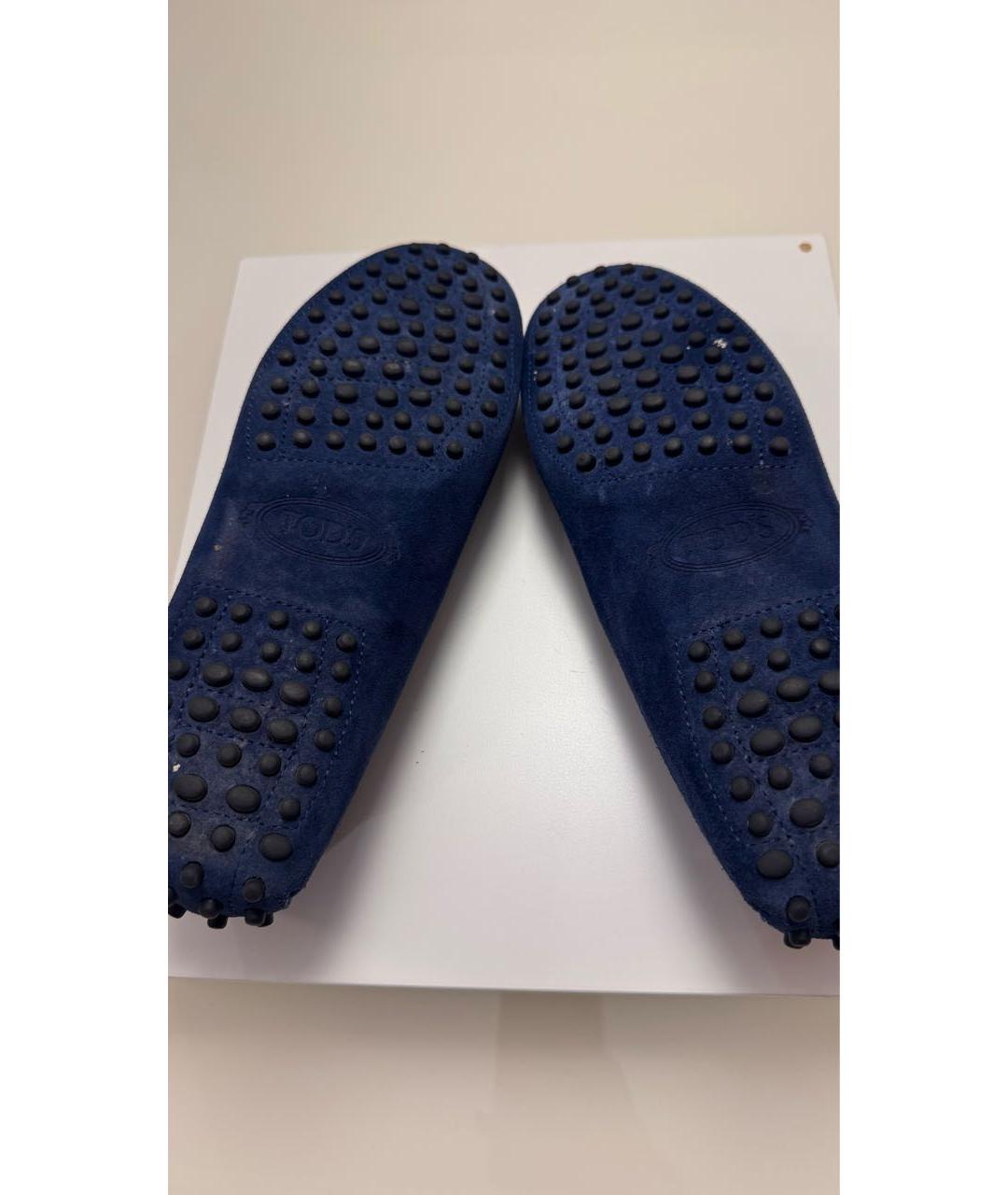 TOD'S Темно-синие замшевые мокасины, фото 4