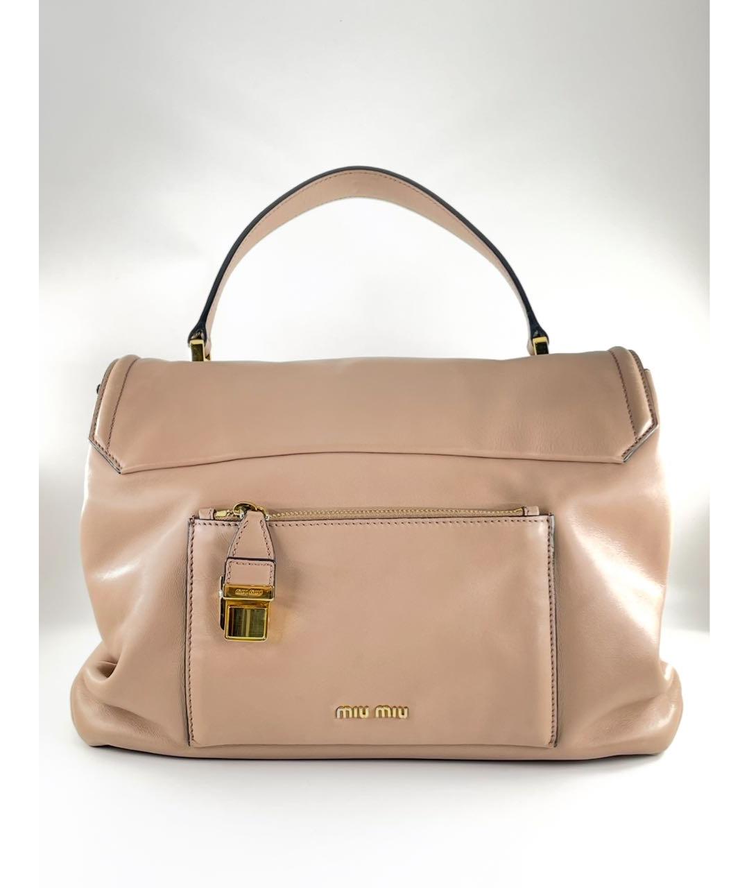 MIU MIU Розовая кожаная сумка тоут, фото 4
