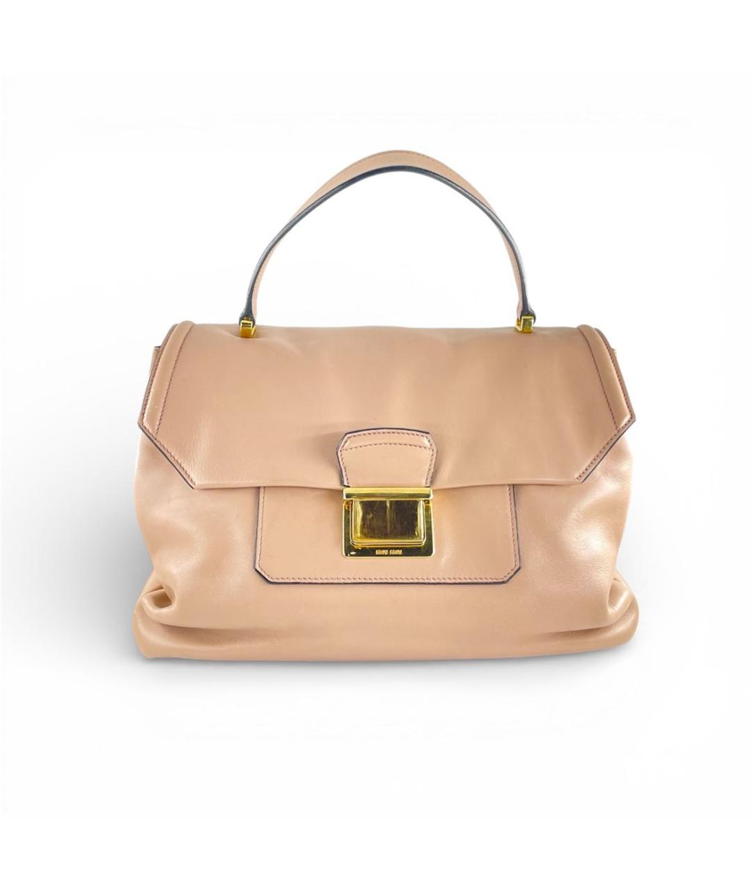 MIU MIU Розовая кожаная сумка тоут, фото 9