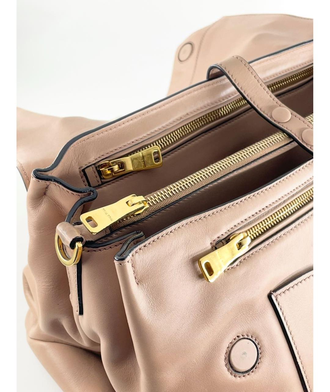 MIU MIU Розовая кожаная сумка тоут, фото 7