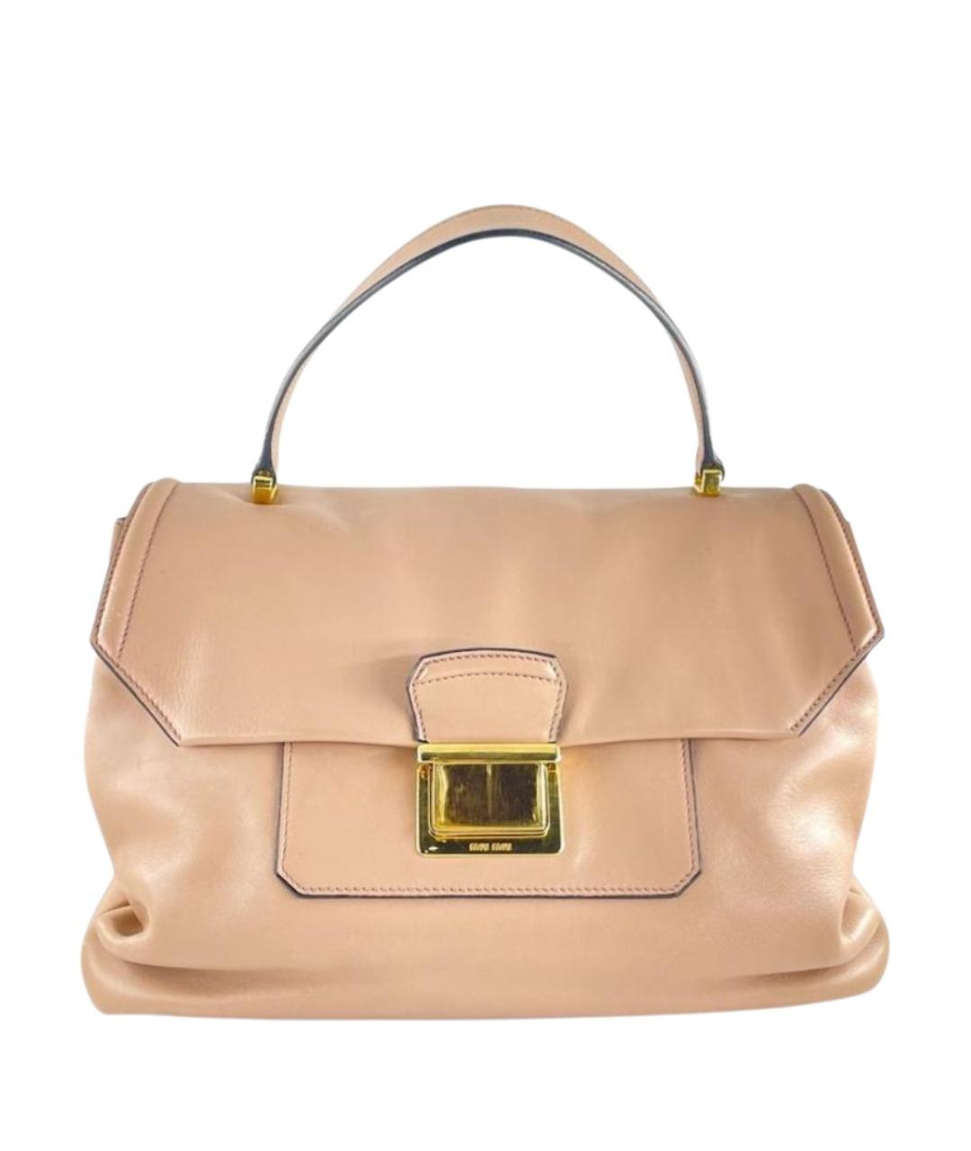 MIU MIU Розовая кожаная сумка тоут, фото 1