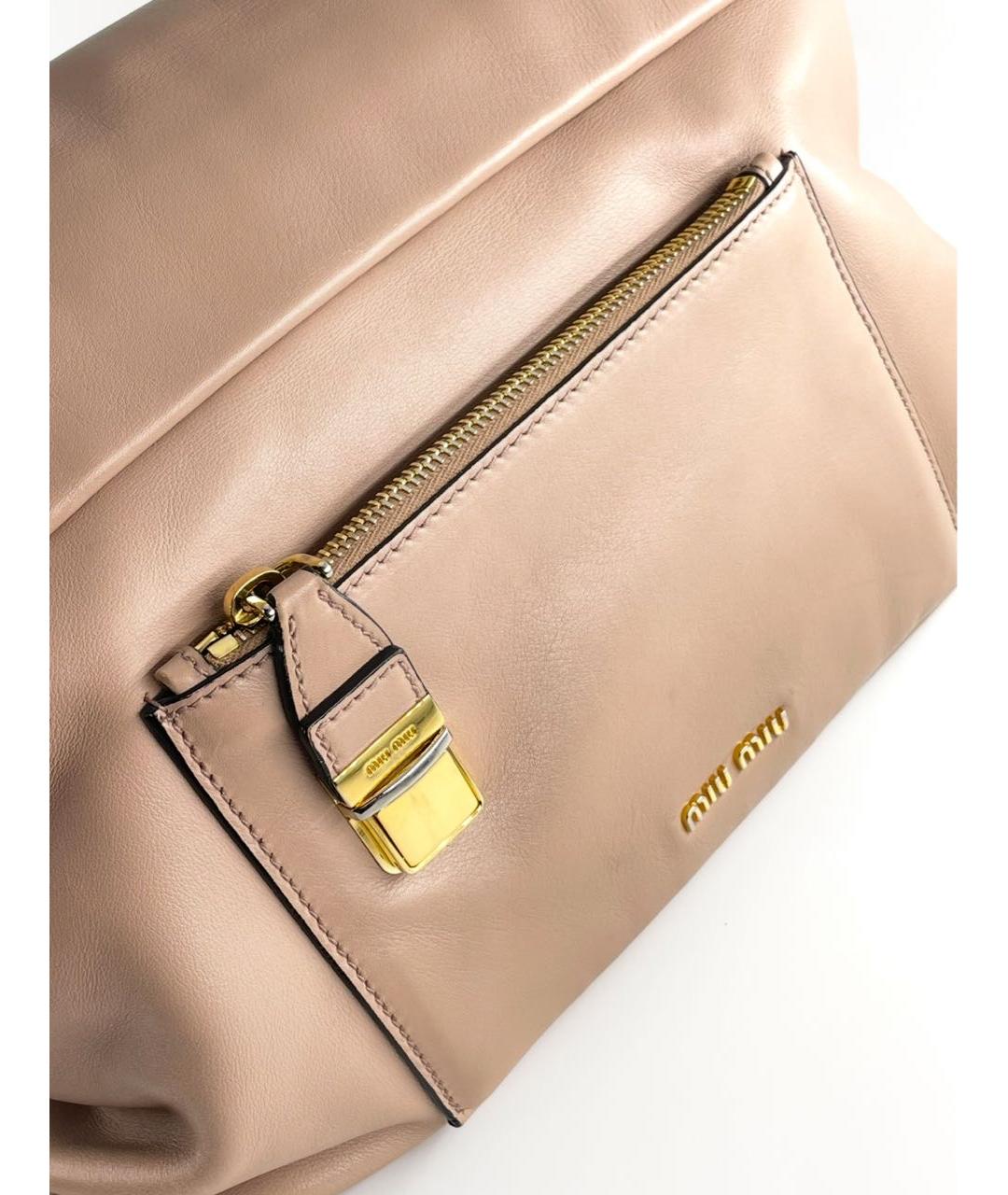 MIU MIU Розовая кожаная сумка тоут, фото 6