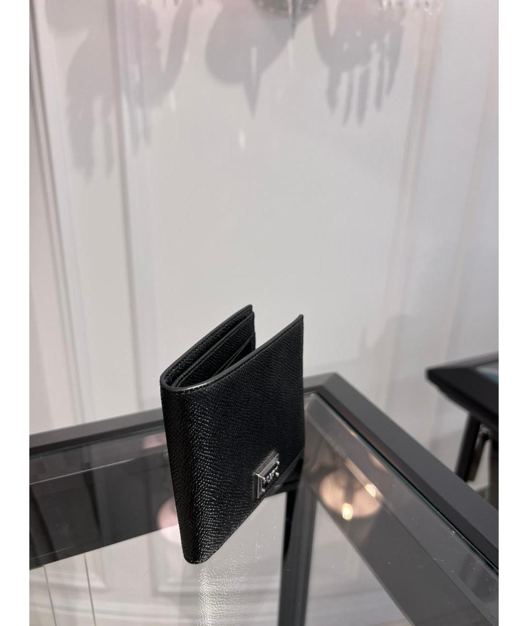 DOLCE&GABBANA Черный кожаный кошелек, фото 4