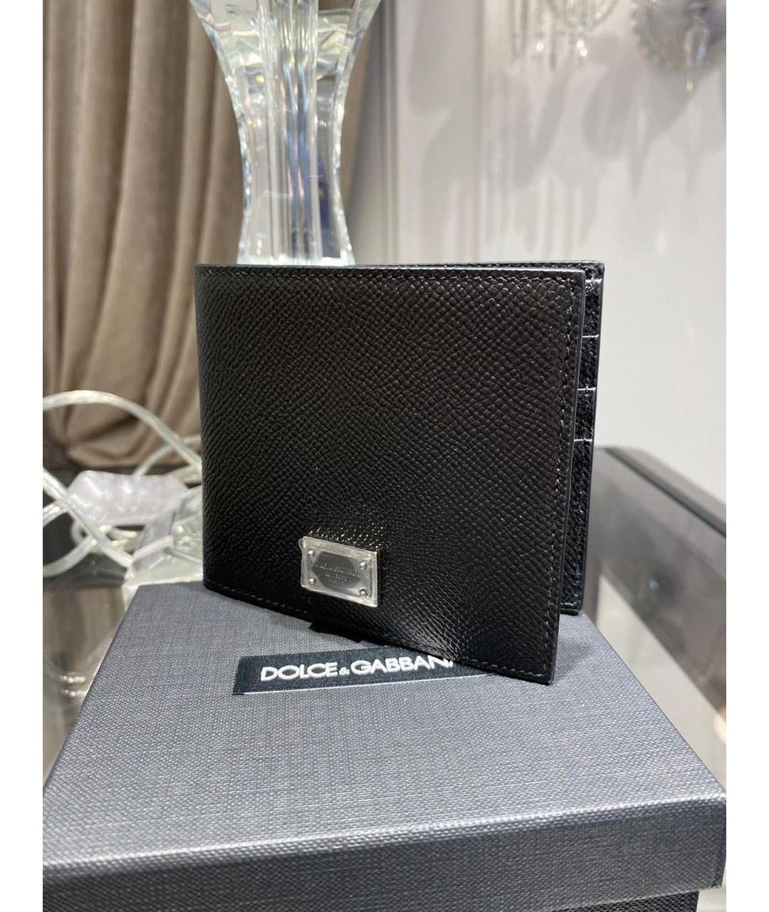 DOLCE&GABBANA Черный кожаный кошелек, фото 2