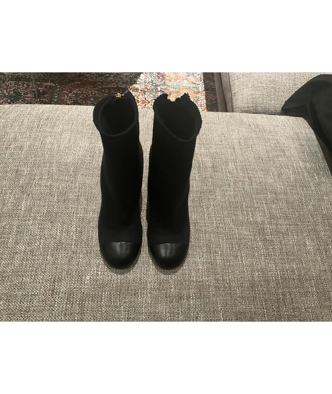 CHANEL Черные текстильные ботильоны, фото 2