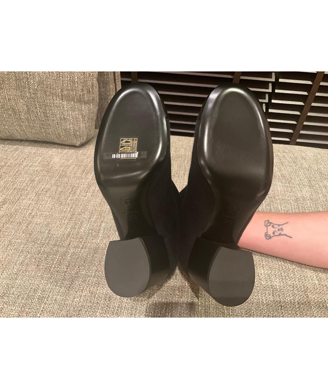 CHANEL Черные текстильные ботильоны, фото 5