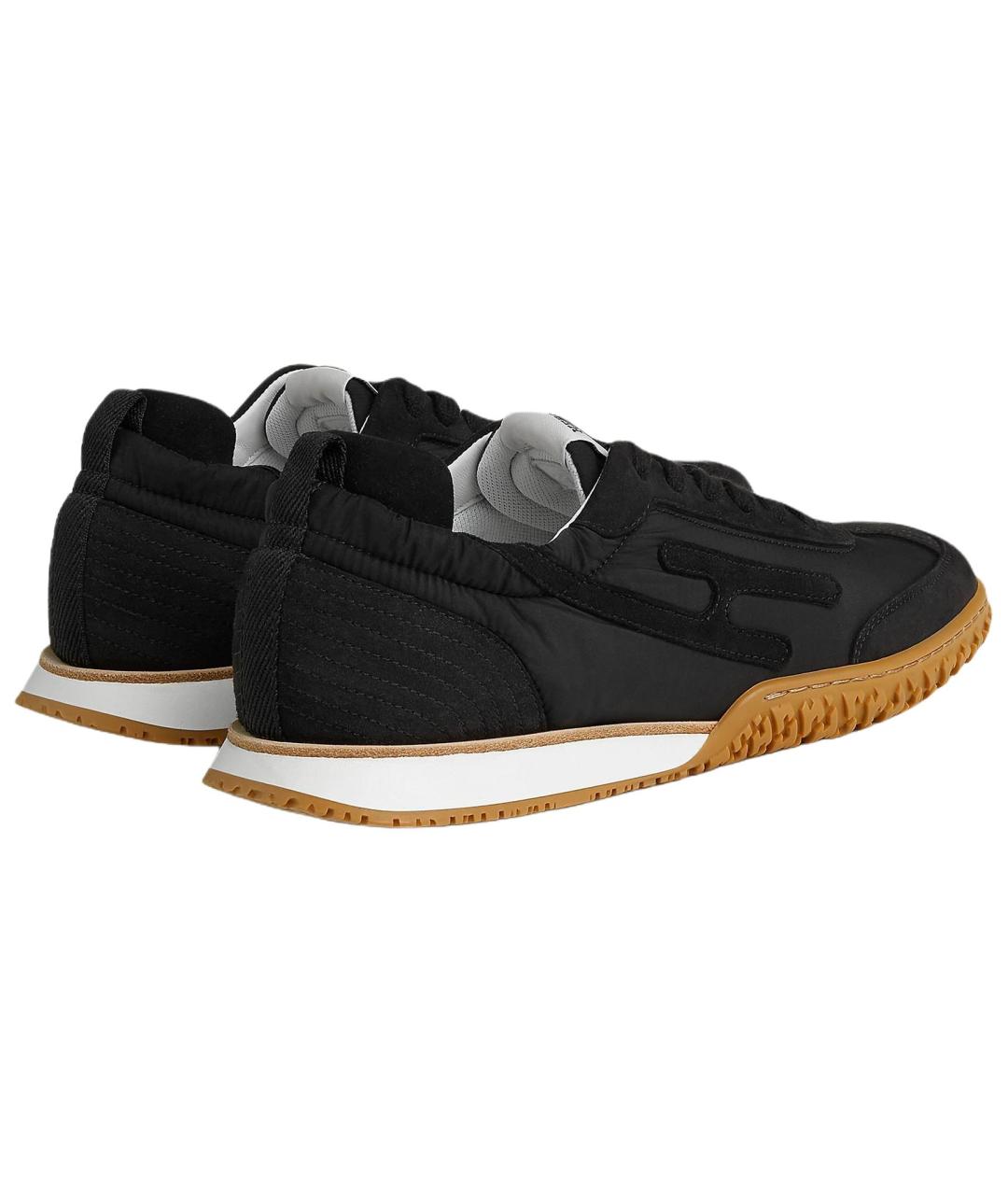 HERMES Черные кожаные кроссовки, фото 4