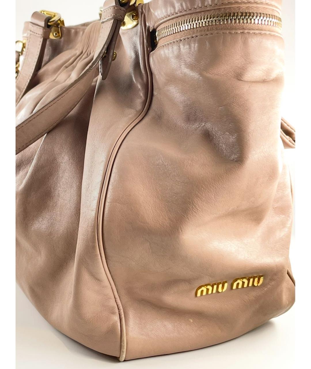 MIU MIU Розовая кожаная сумка тоут, фото 2