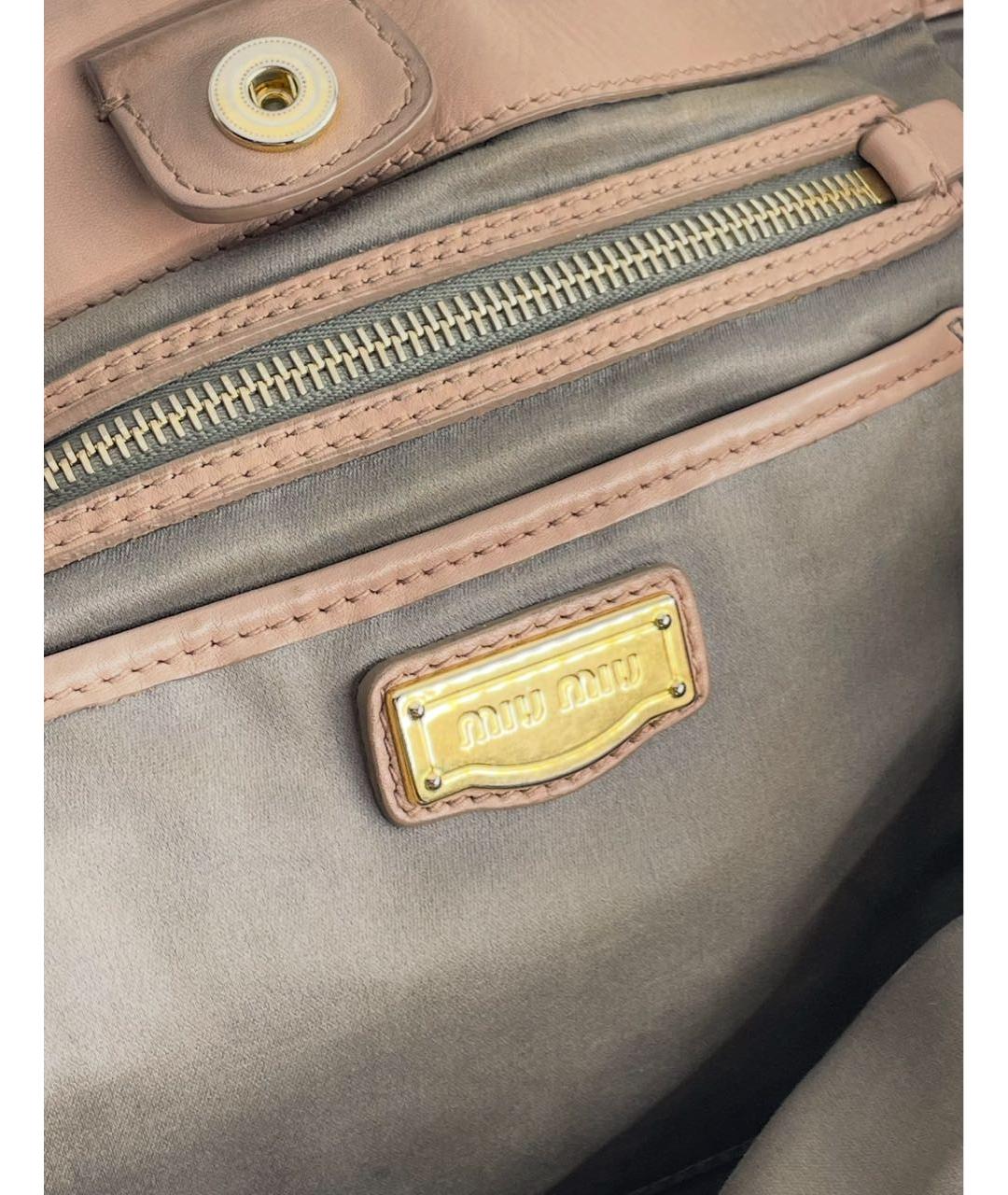 MIU MIU Розовая кожаная сумка тоут, фото 5