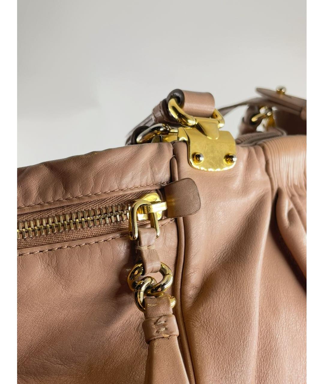 MIU MIU Розовая кожаная сумка тоут, фото 3