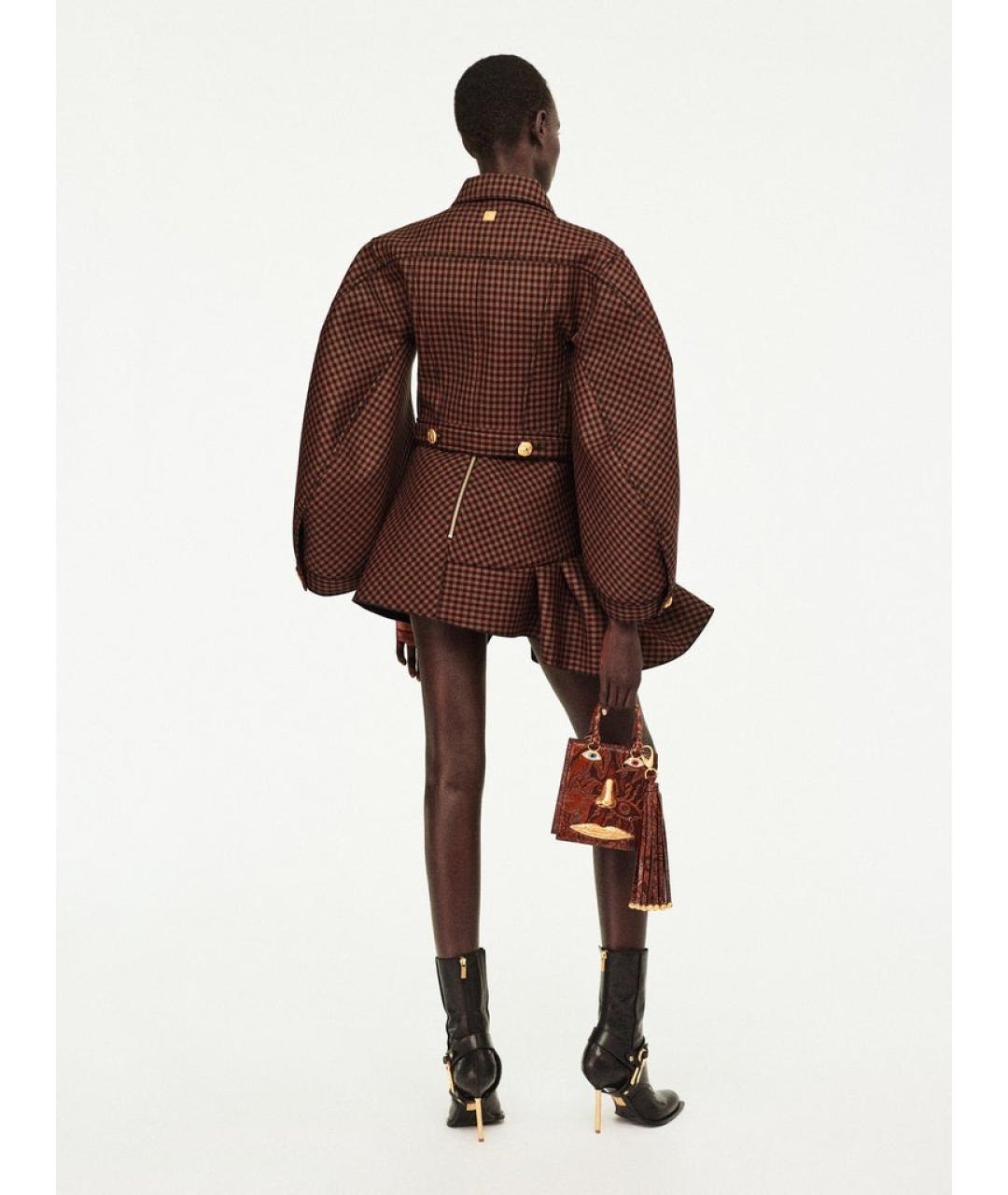 SCHIAPARELLI Коричневая шерстяная юбка мини, фото 4