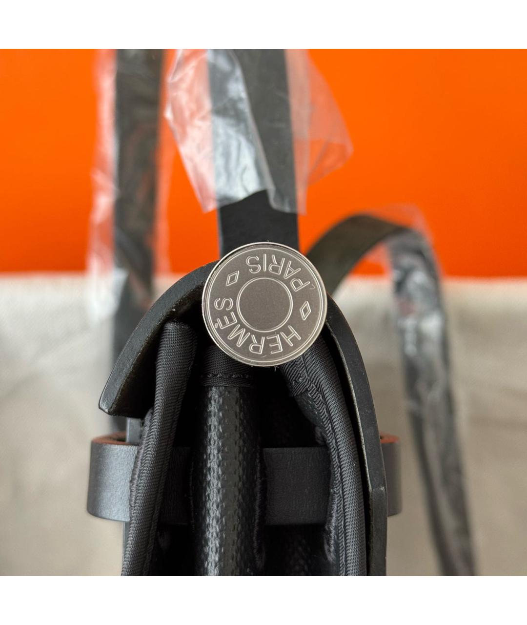 HERMES Черная кожаная сумка через плечо, фото 7