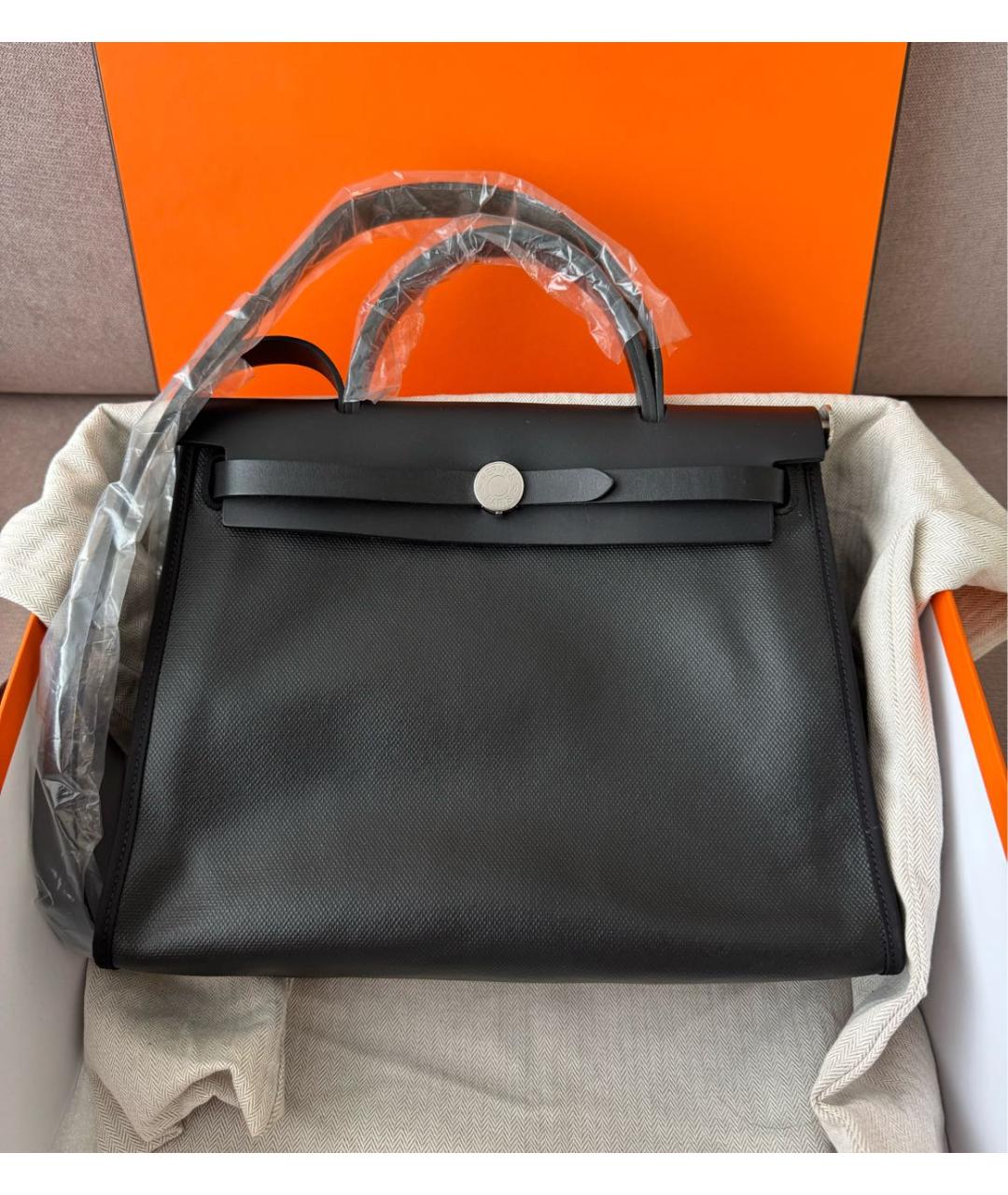 HERMES Черная кожаная сумка через плечо, фото 2