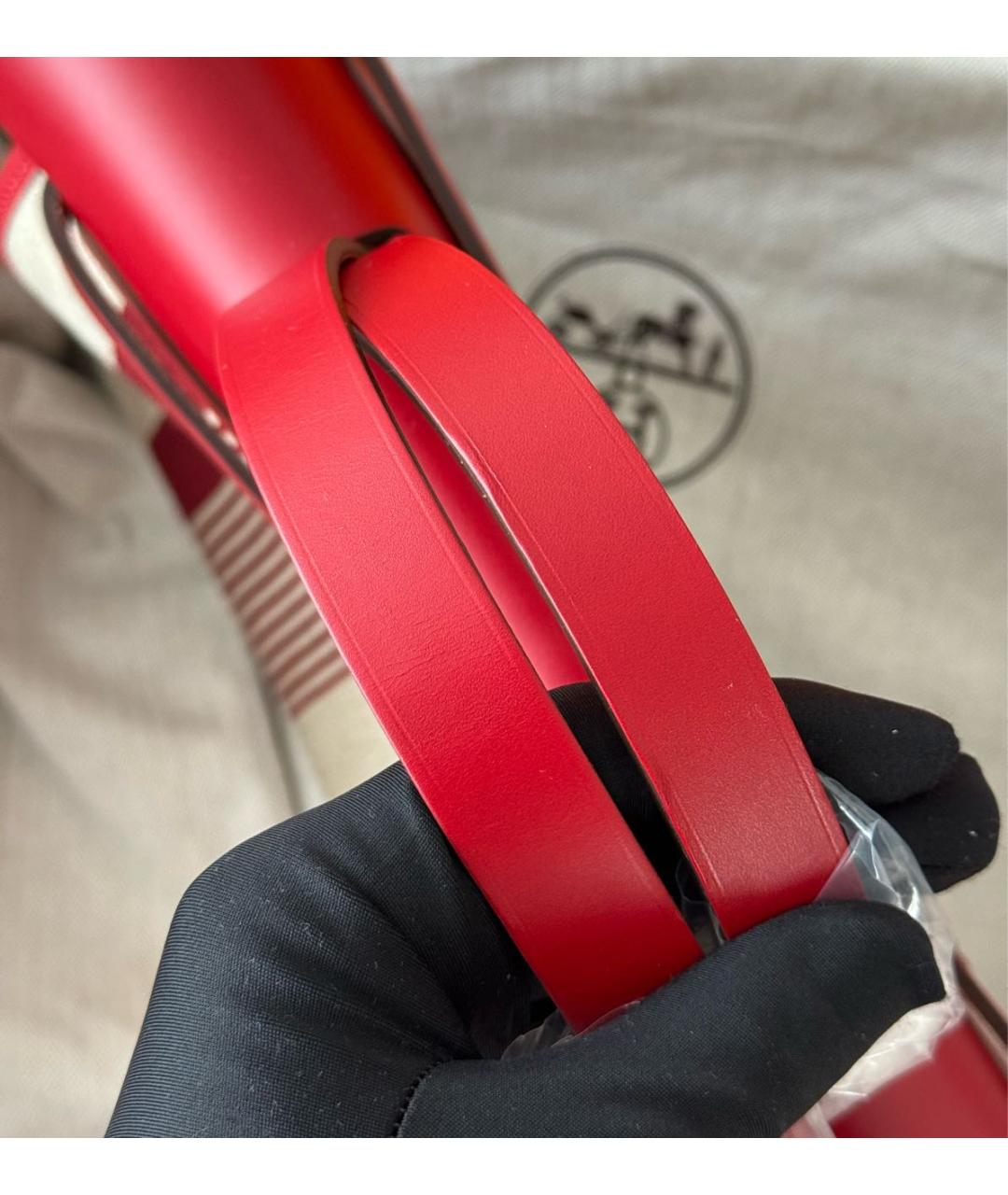 HERMES Красная кожаная сумка через плечо, фото 8