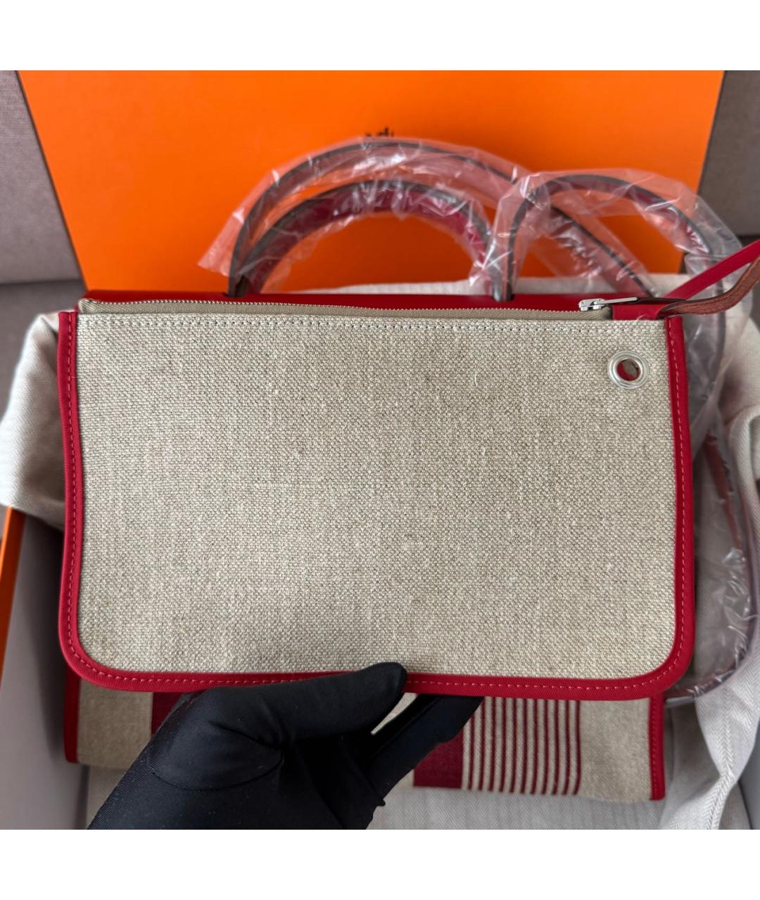 HERMES Красная кожаная сумка через плечо, фото 5