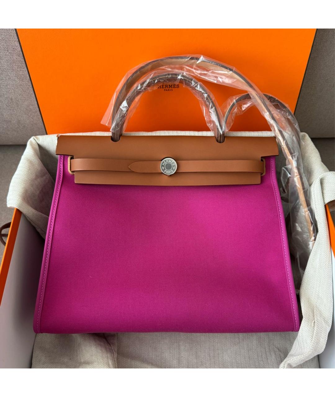 HERMES Фуксия кожаная сумка через плечо, фото 2