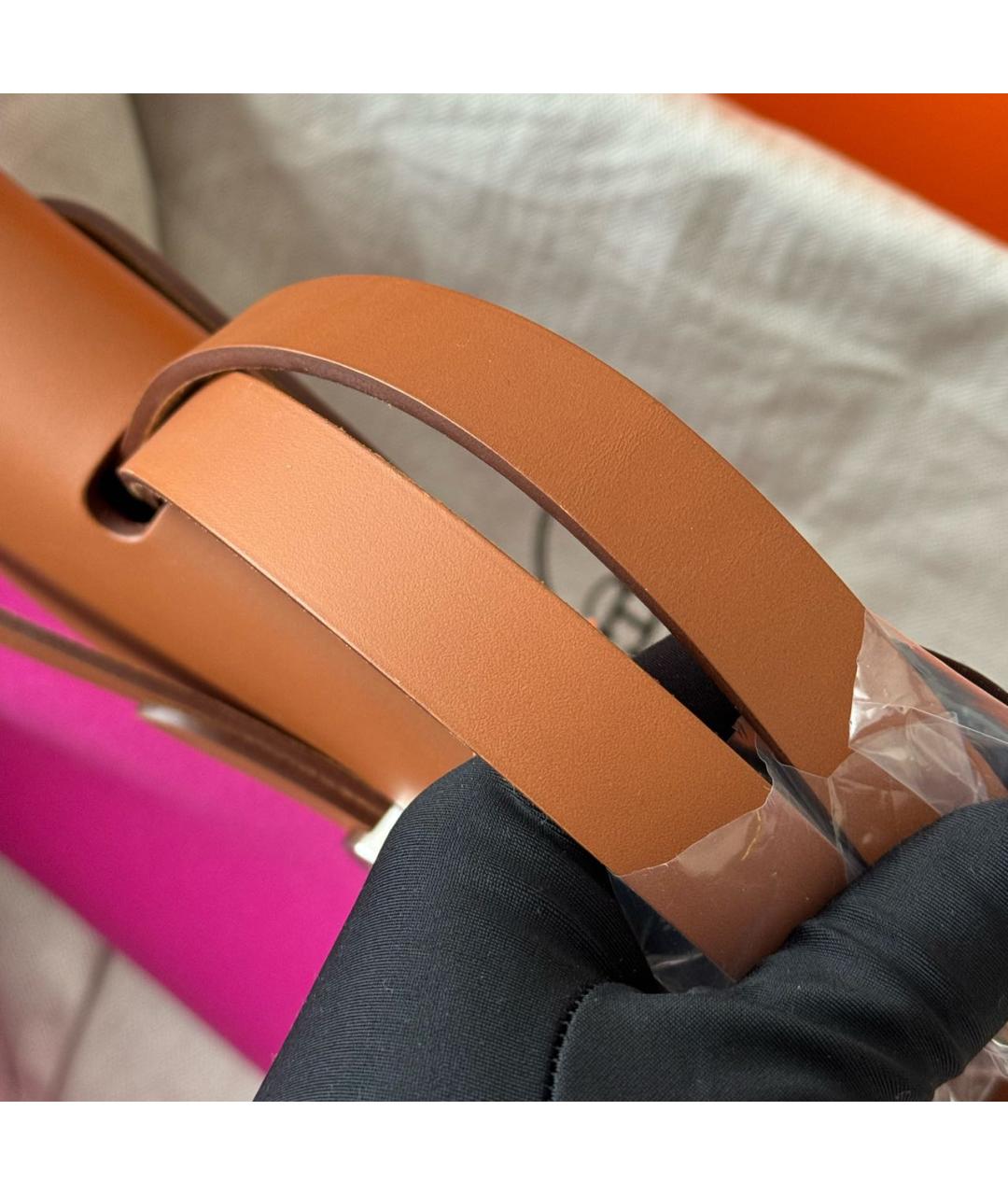 HERMES Фуксия кожаная сумка через плечо, фото 8