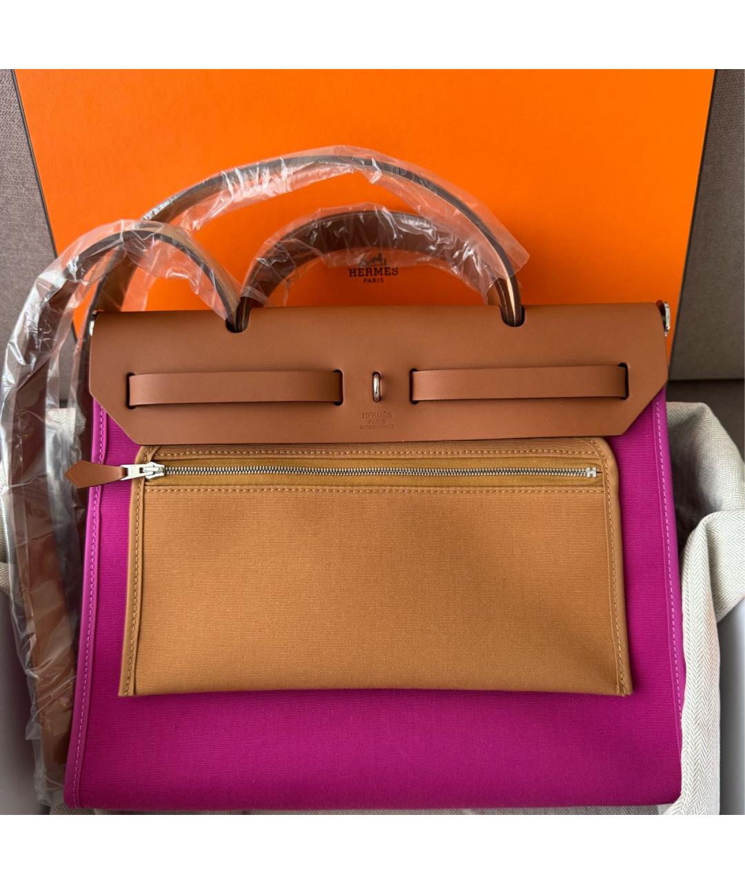 HERMES Фуксия кожаная сумка через плечо, фото 3