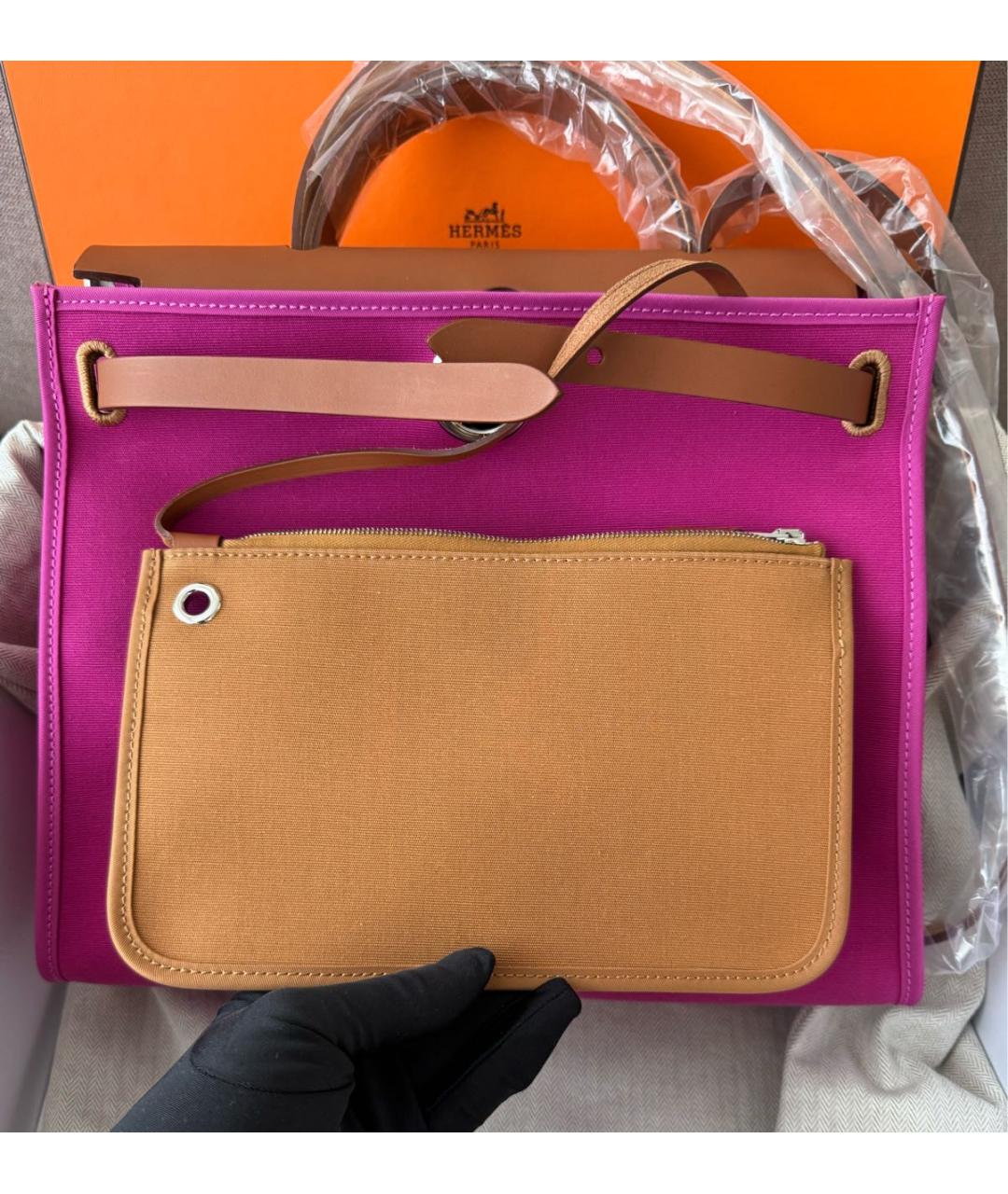 HERMES Фуксия кожаная сумка через плечо, фото 5
