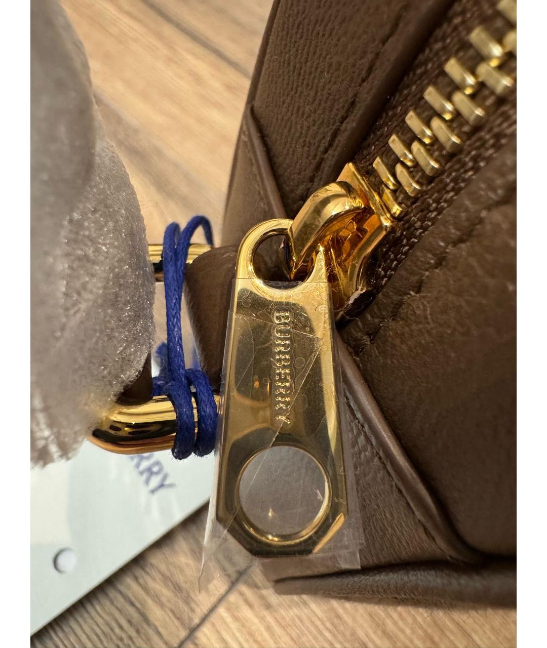 BURBERRY Коричневая тканевая сумка через плечо, фото 3