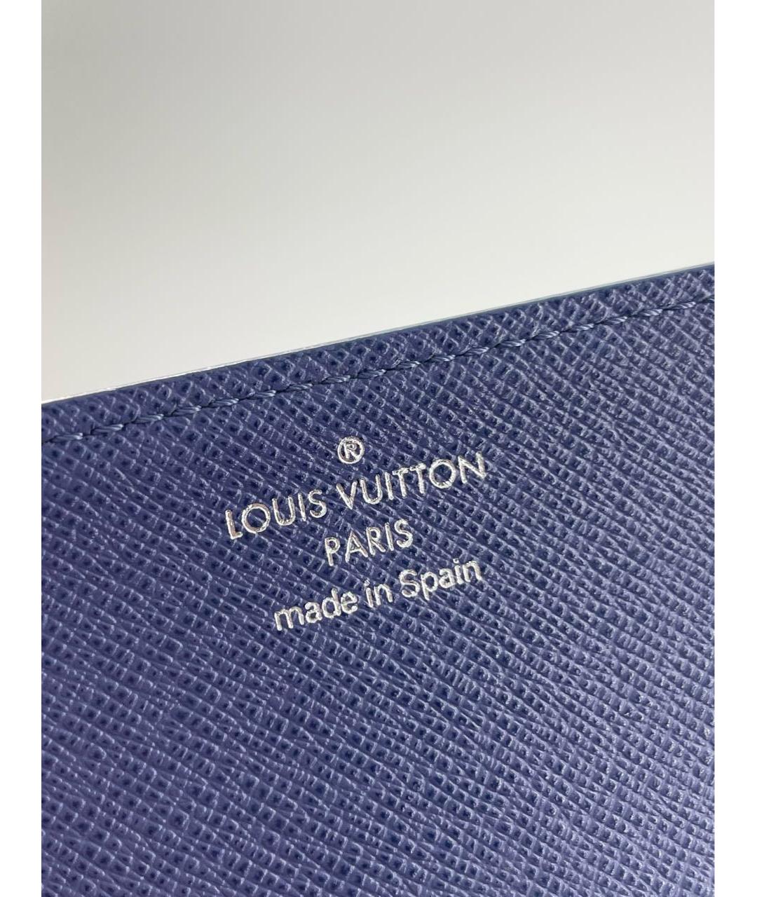 LOUIS VUITTON Синий кожаный кардхолдер, фото 4