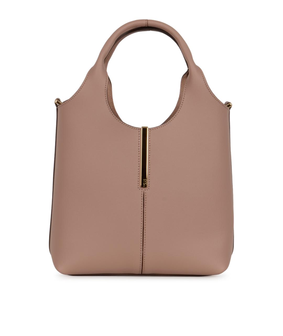 TOD'S Бежевая кожаная сумка тоут, фото 1