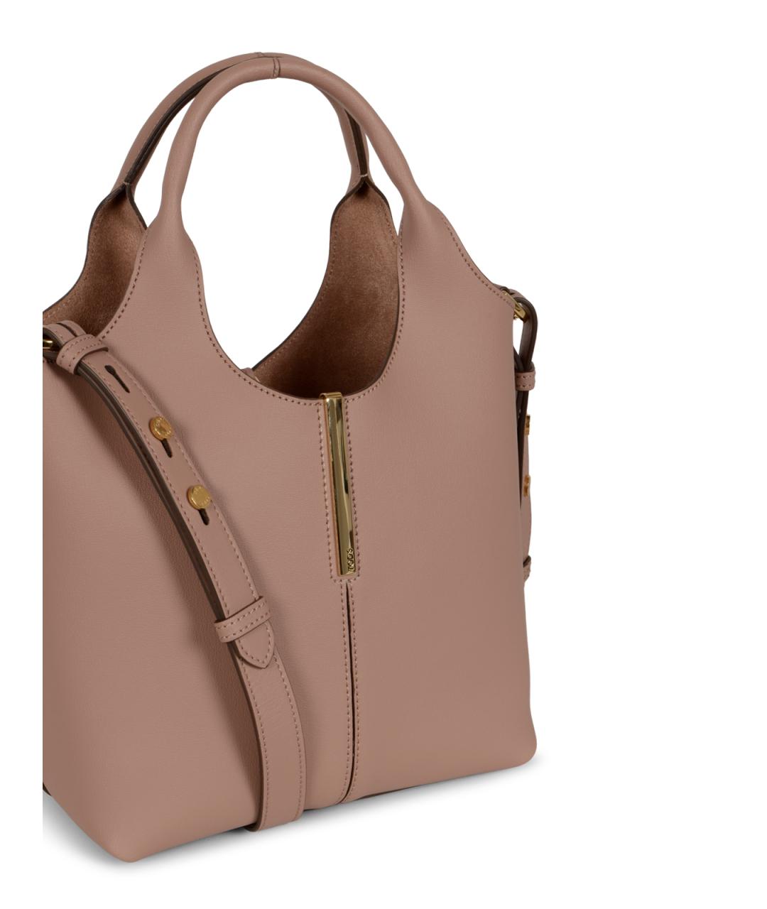 TOD'S Бежевая кожаная сумка тоут, фото 4