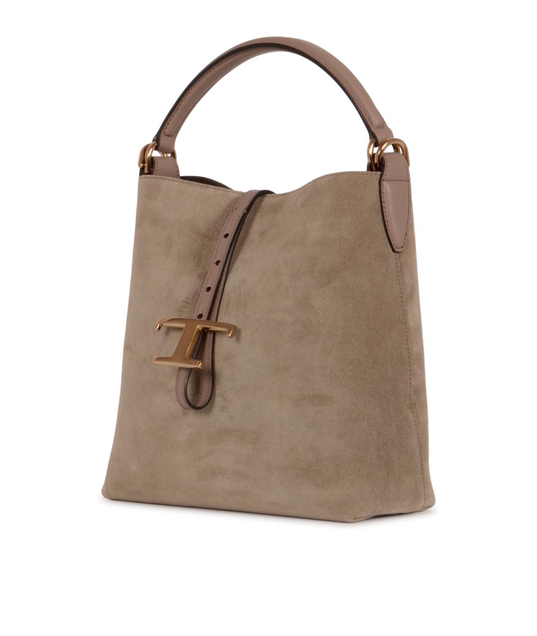 TOD'S Бежевая замшевая сумка тоут, фото 2