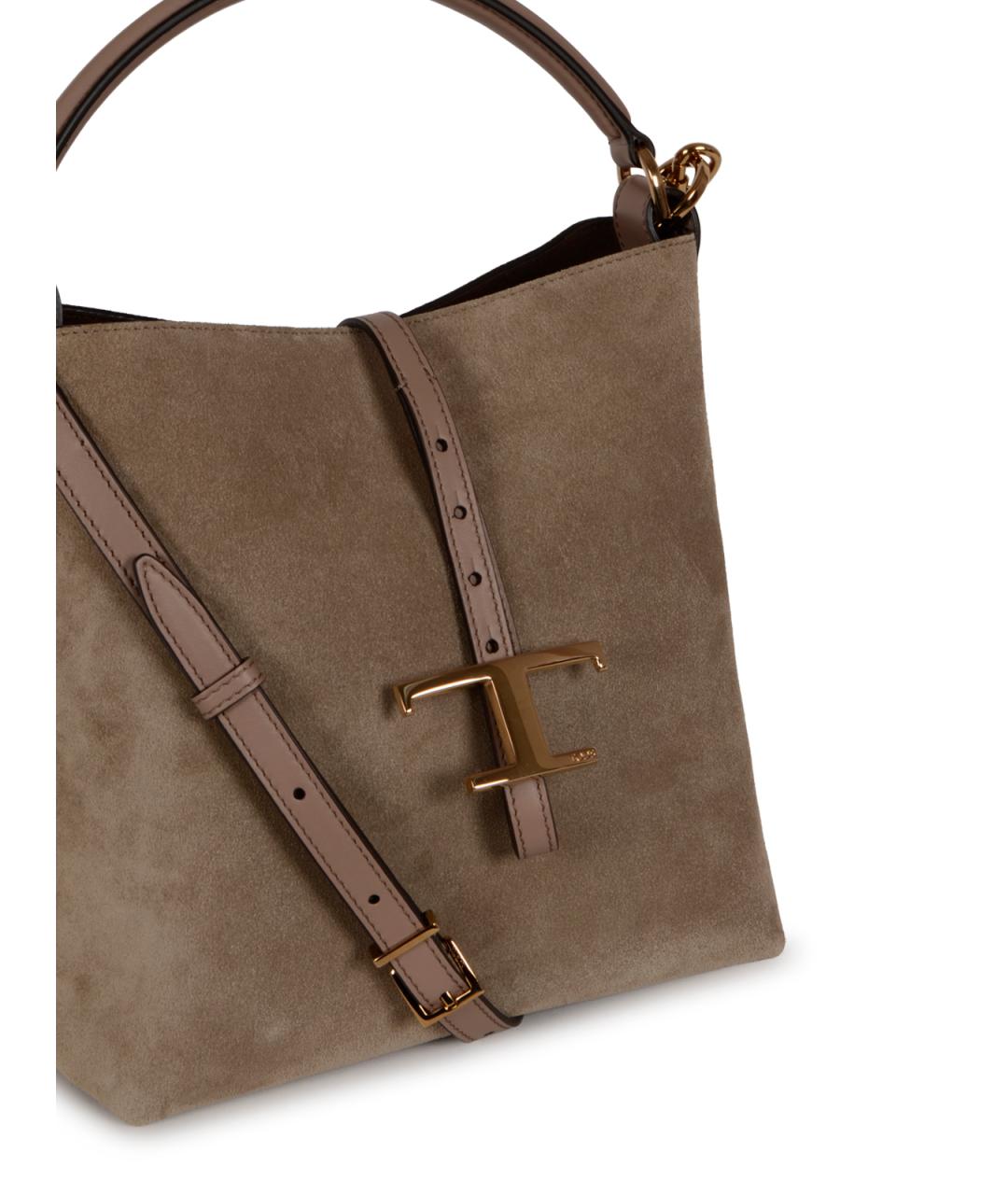 TOD'S Бежевая замшевая сумка тоут, фото 4