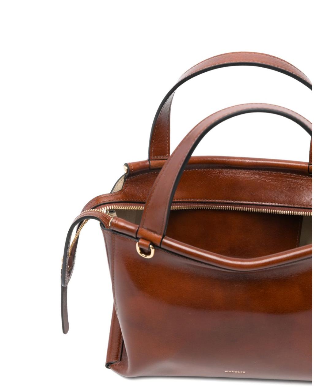 WANDLER Коричневая кожаная сумка тоут, фото 2