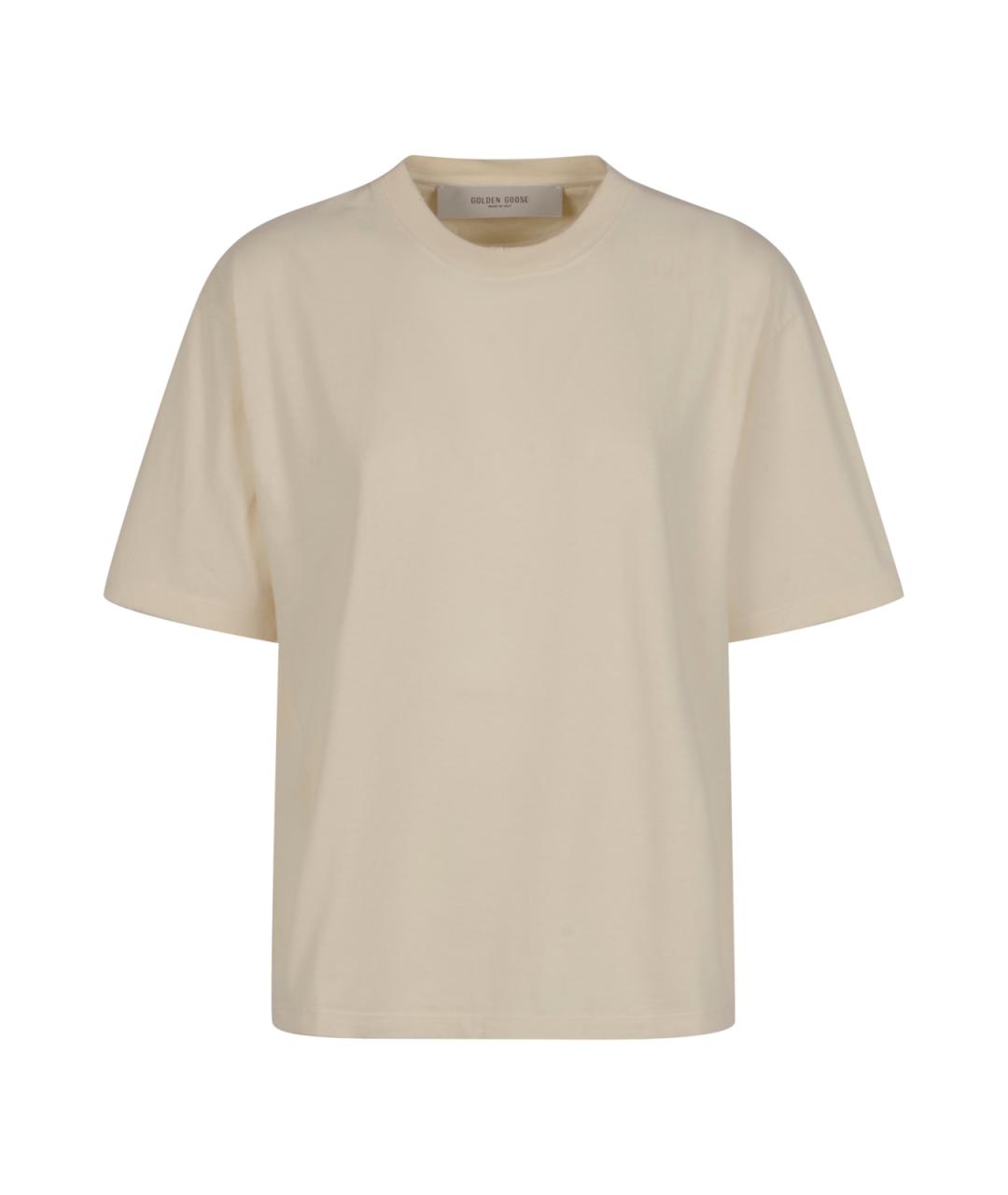 GOLDEN GOOSE DELUXE BRAND Белая хлопковая футболка, фото 1