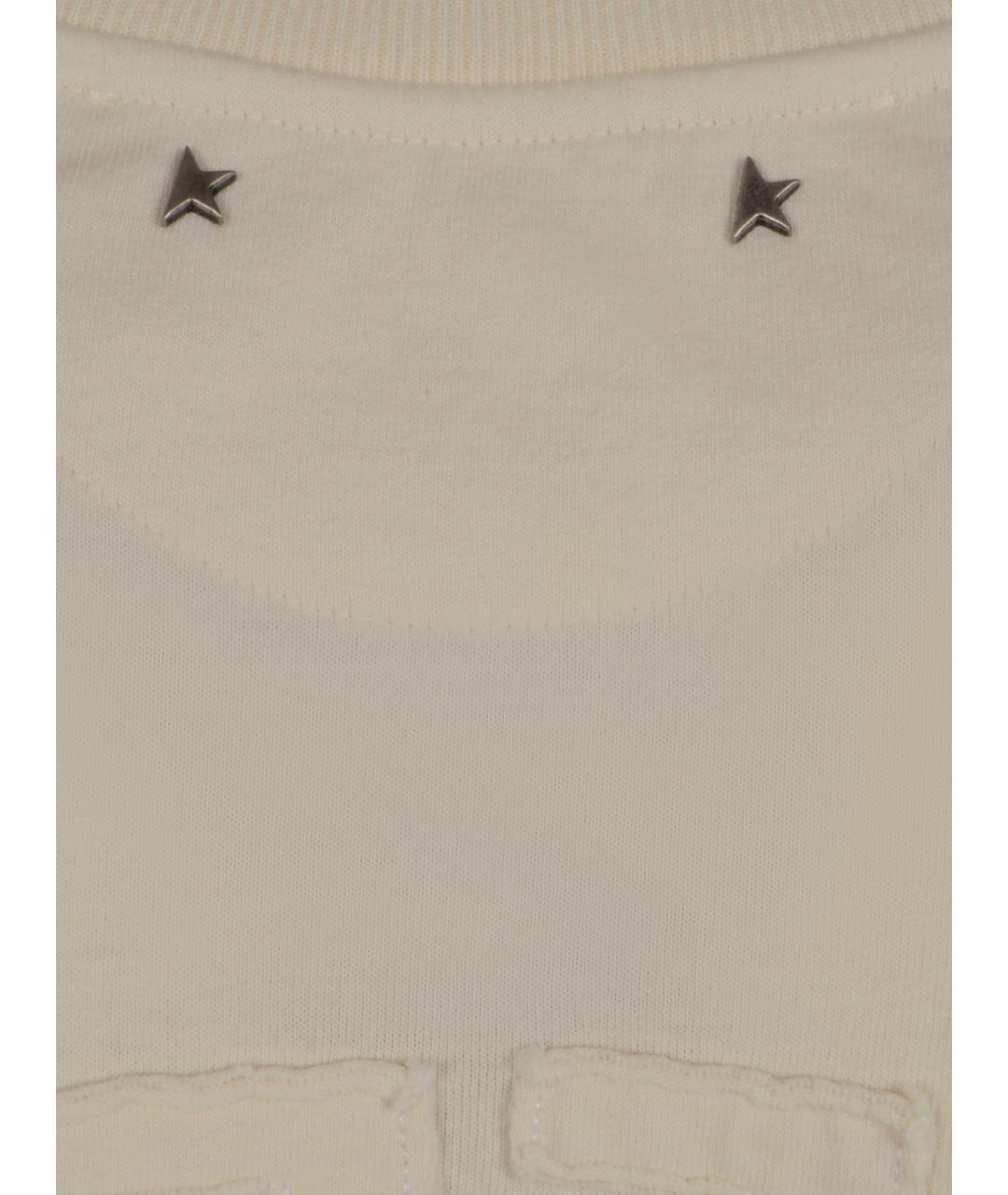 GOLDEN GOOSE DELUXE BRAND Белая хлопковая футболка, фото 3