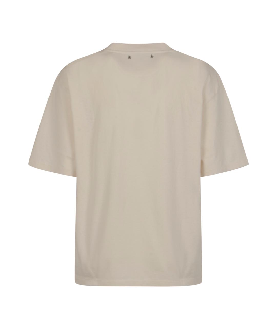 GOLDEN GOOSE DELUXE BRAND Белая хлопковая футболка, фото 2