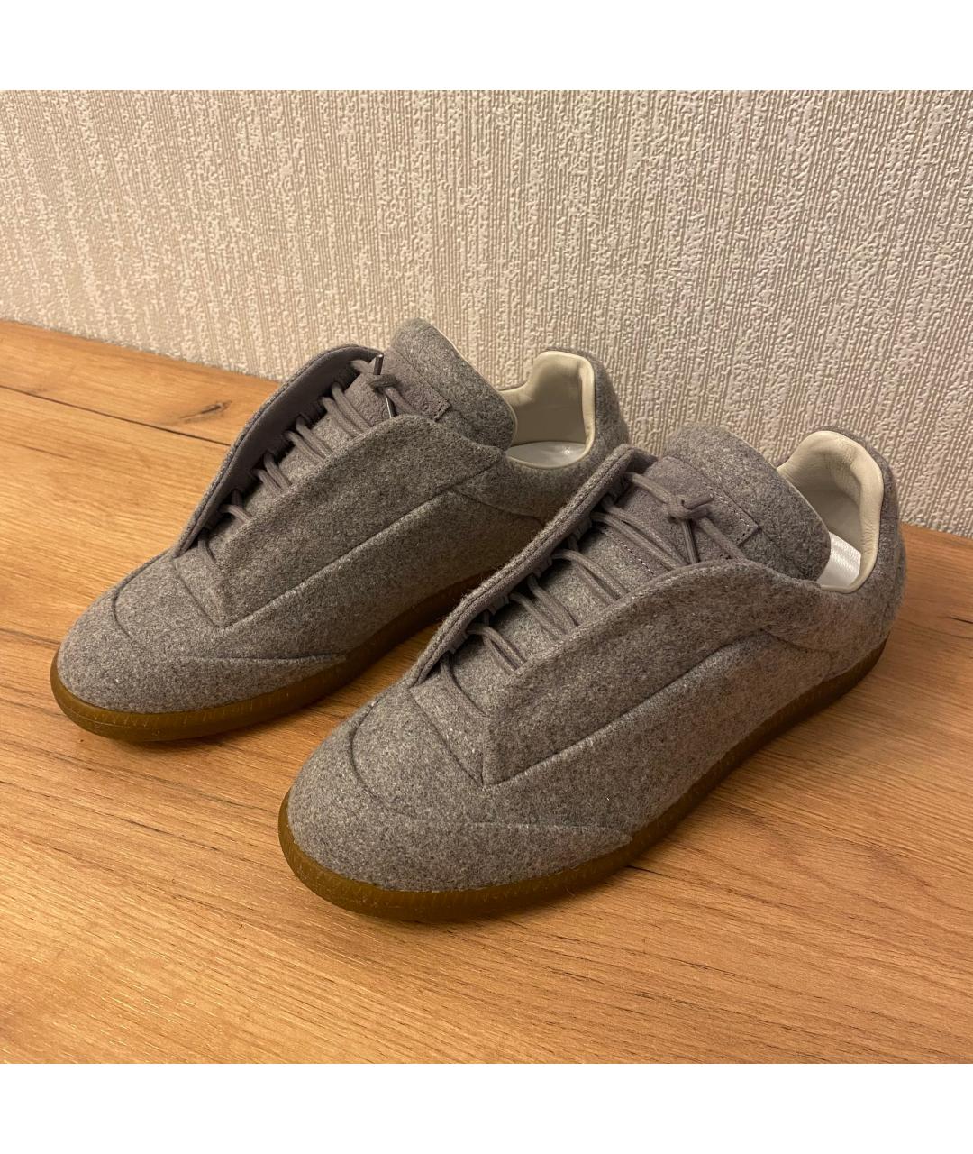 MAISON MARGIELA Серые низкие кроссовки / кеды, фото 9