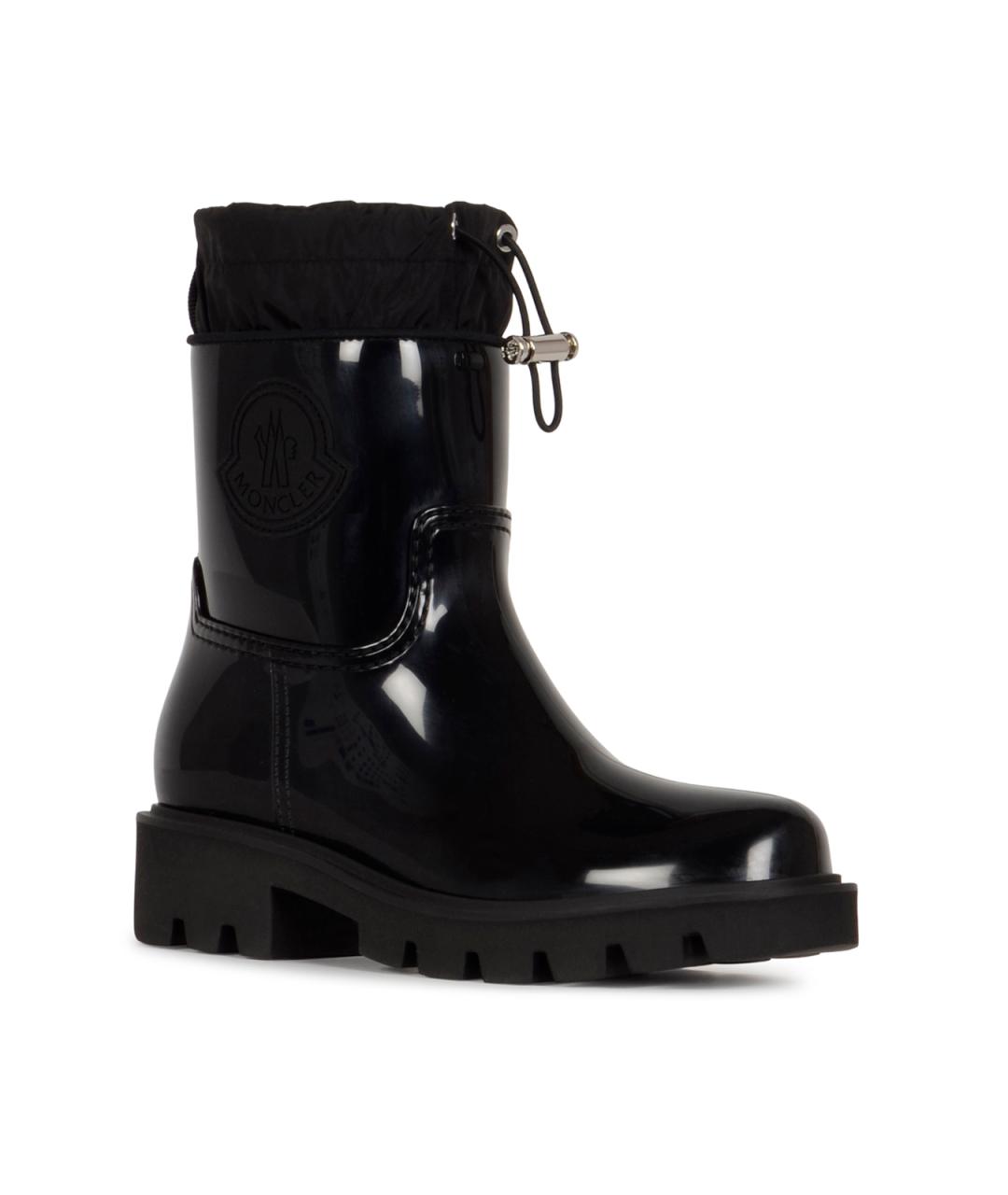 MONCLER Черные сапоги из лакированной кожи, фото 2