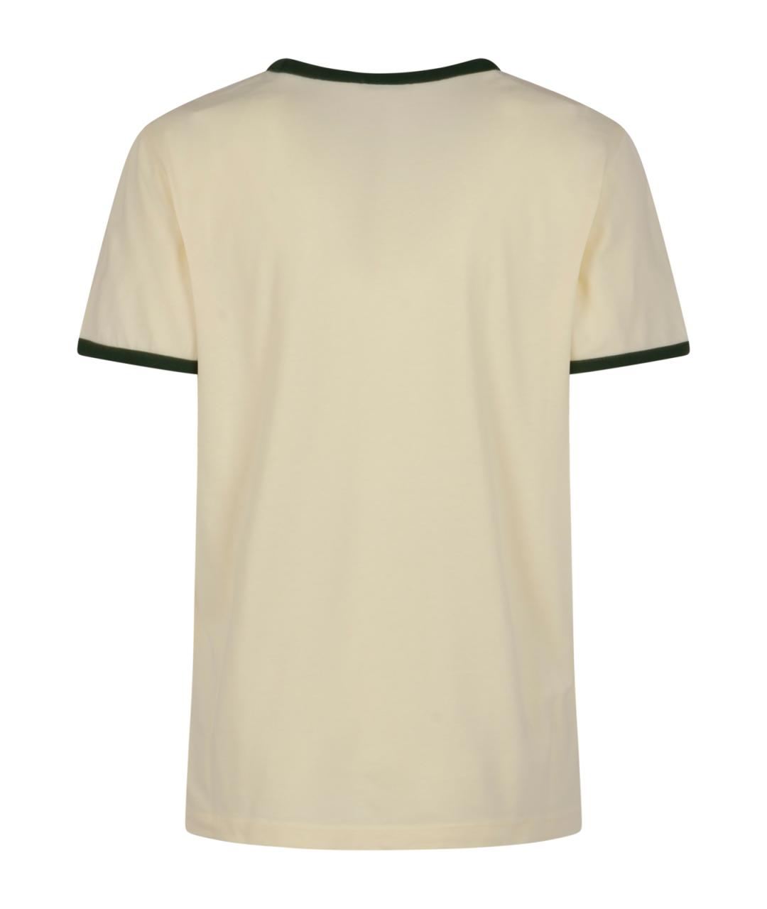 MONCLER Салатовая хлопковая футболка, фото 2