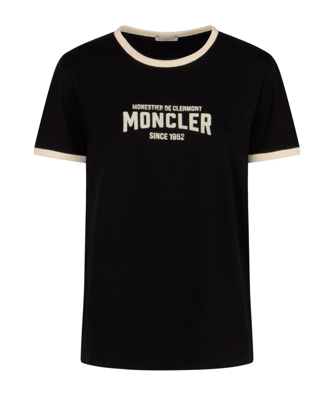 MONCLER Черная хлопковая футболка, фото 1