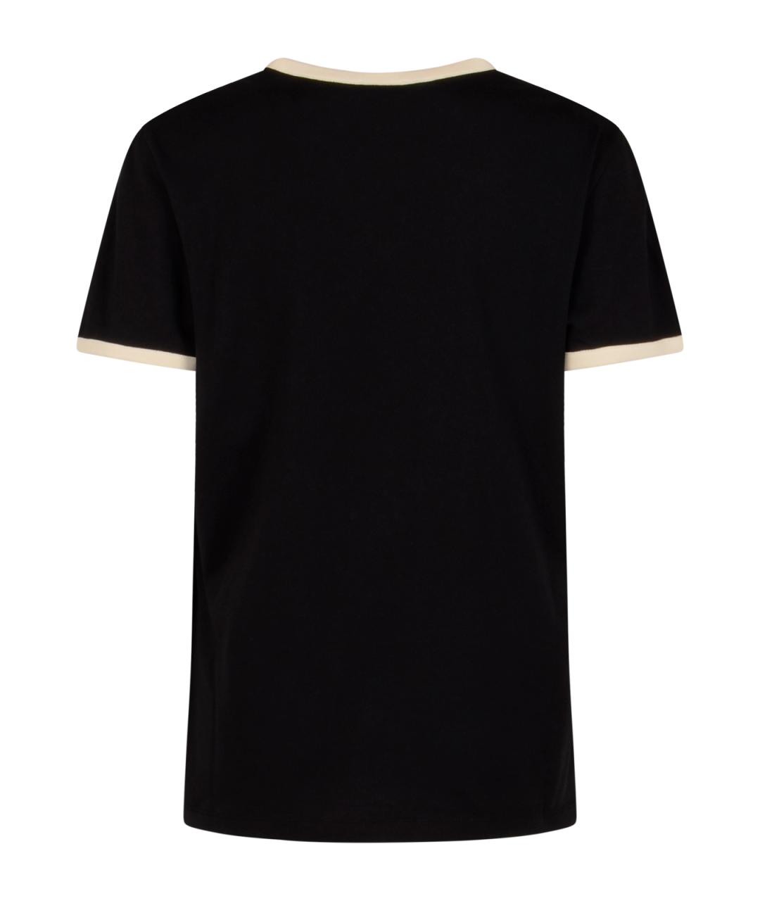 MONCLER Черная хлопковая футболка, фото 2
