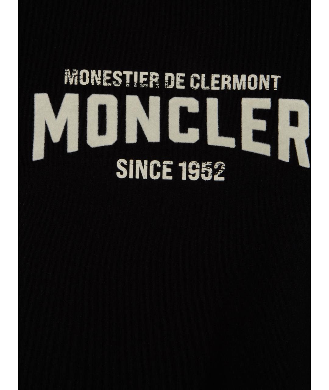 MONCLER Черная хлопковая футболка, фото 3