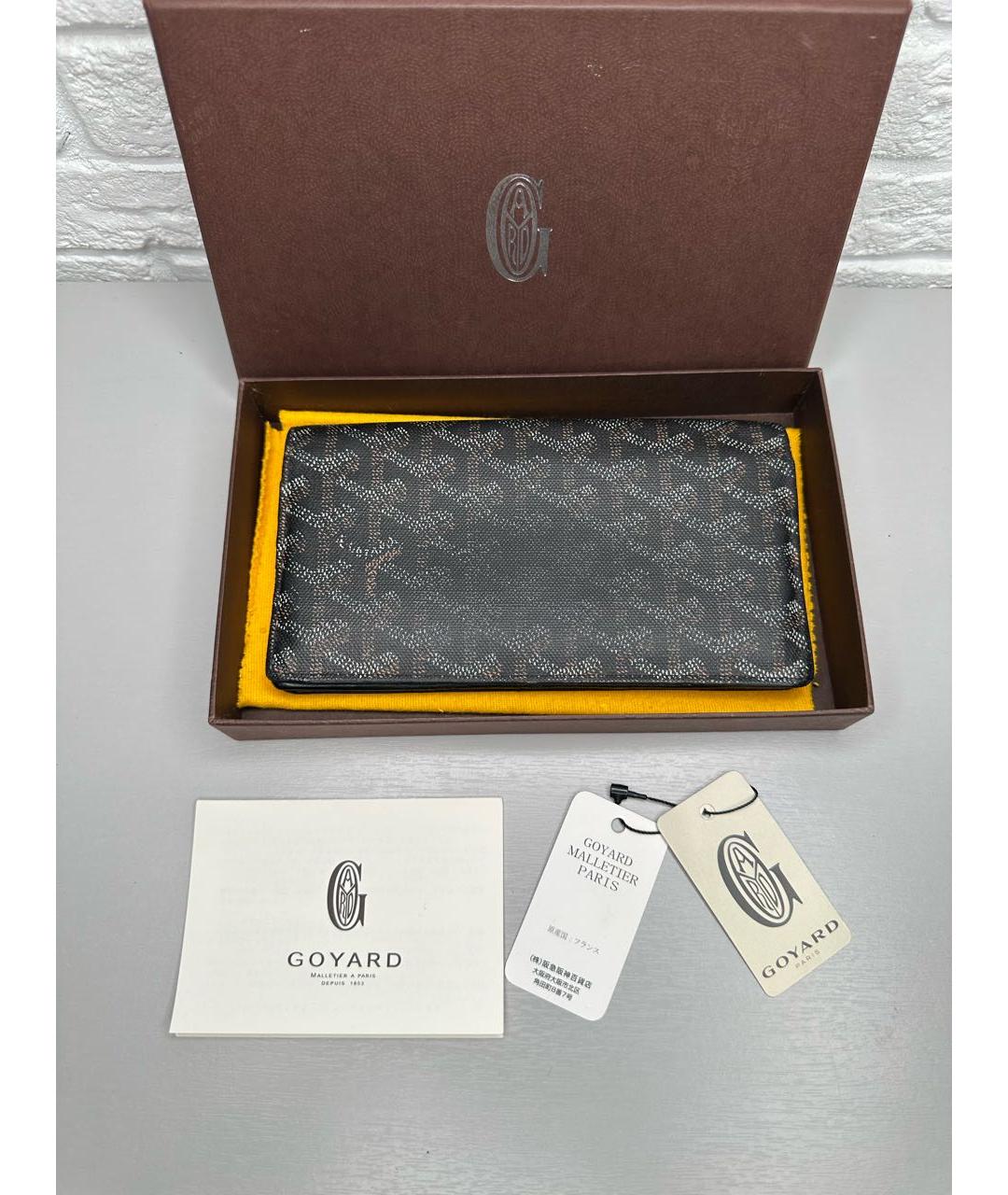 GOYARD Черный кожаный кошелек, фото 2