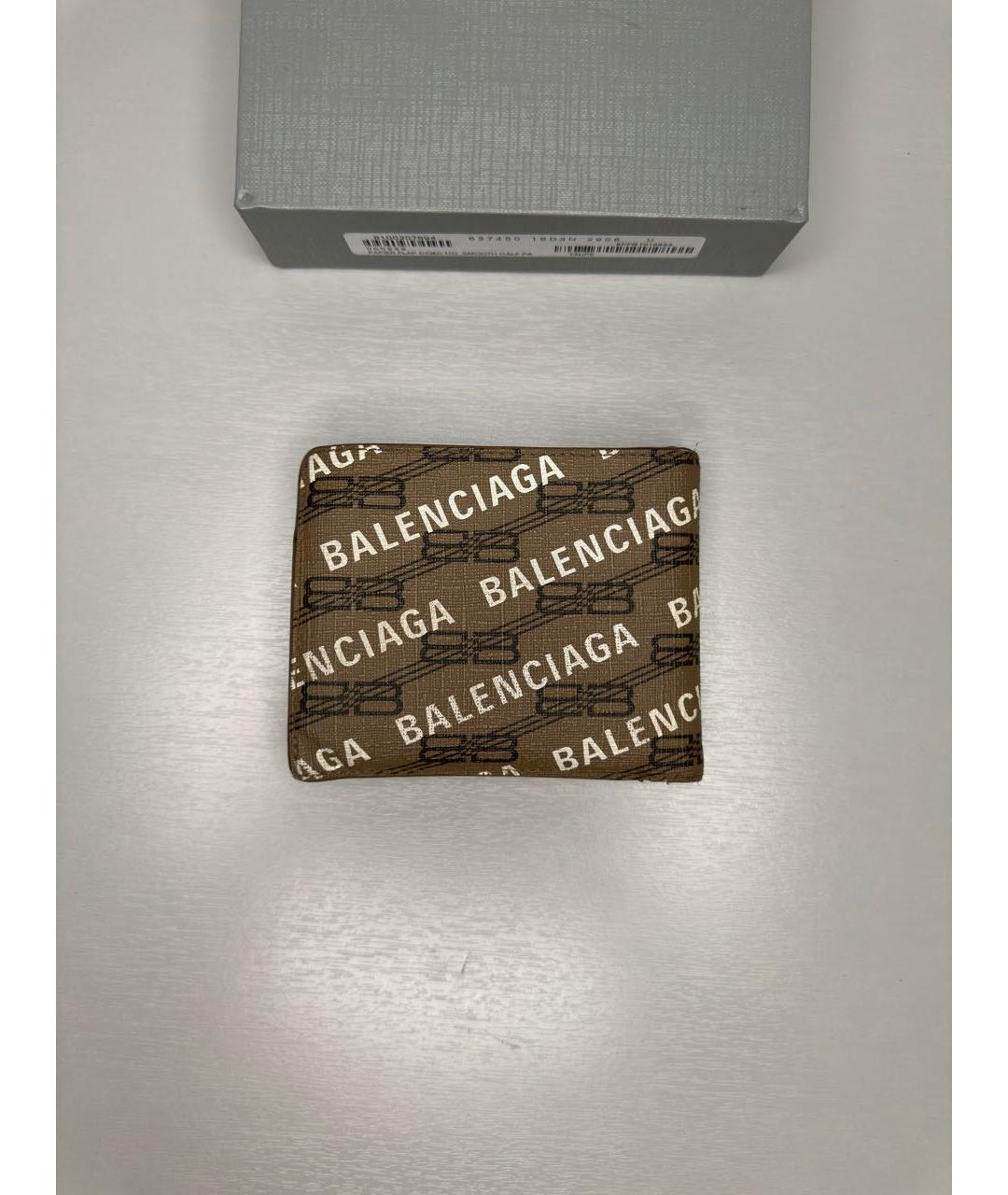 BALENCIAGA Бежевый кожаный кошелек, фото 2