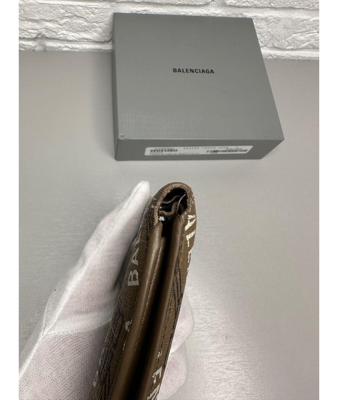 BALENCIAGA Бежевый кожаный кошелек, фото 8