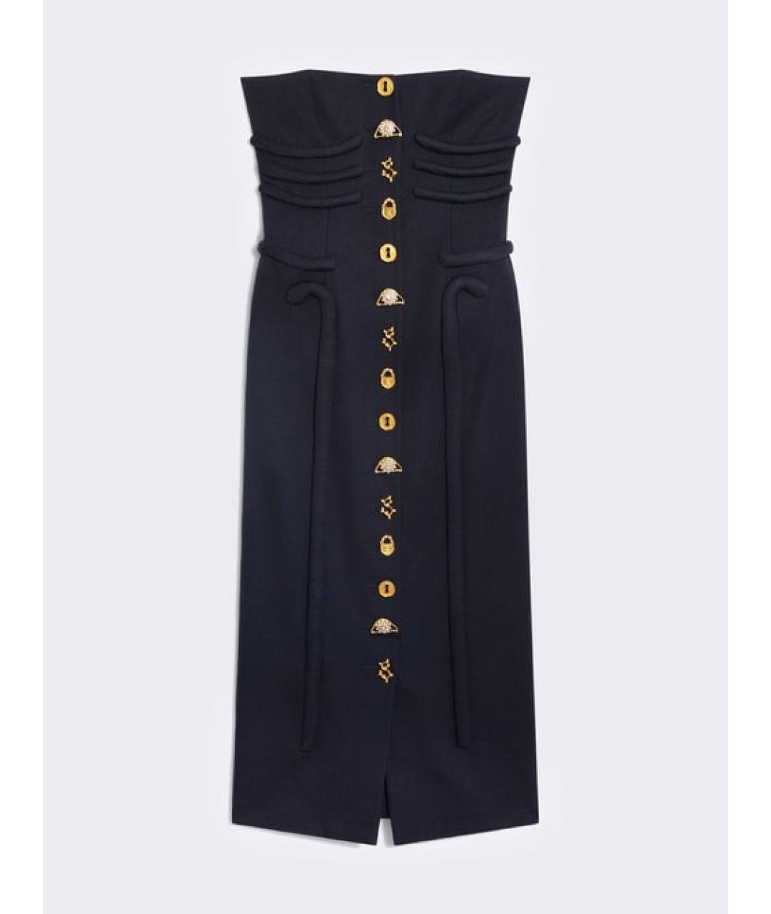 SCHIAPARELLI Черное шерстяное вечернее платье, фото 3