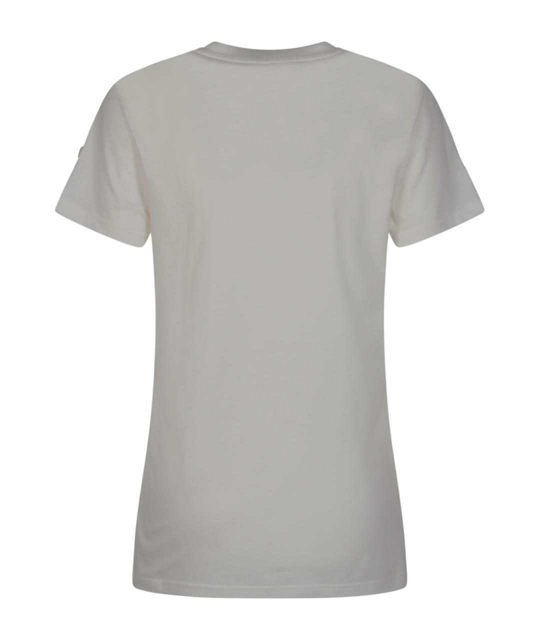 MONCLER Бежевая хлопковая футболка, фото 2