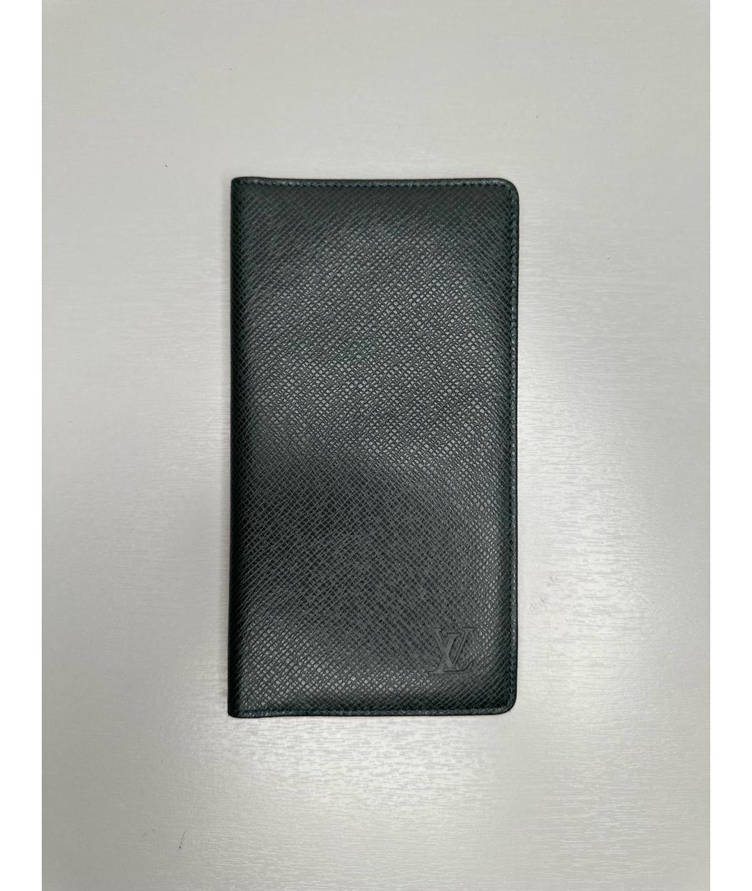 LOUIS VUITTON Зеленый кожаный кошелек, фото 6