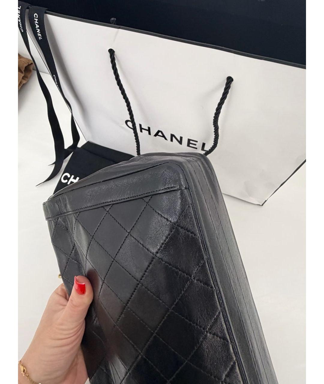 CHANEL Черная кожаная сумка через плечо, фото 5