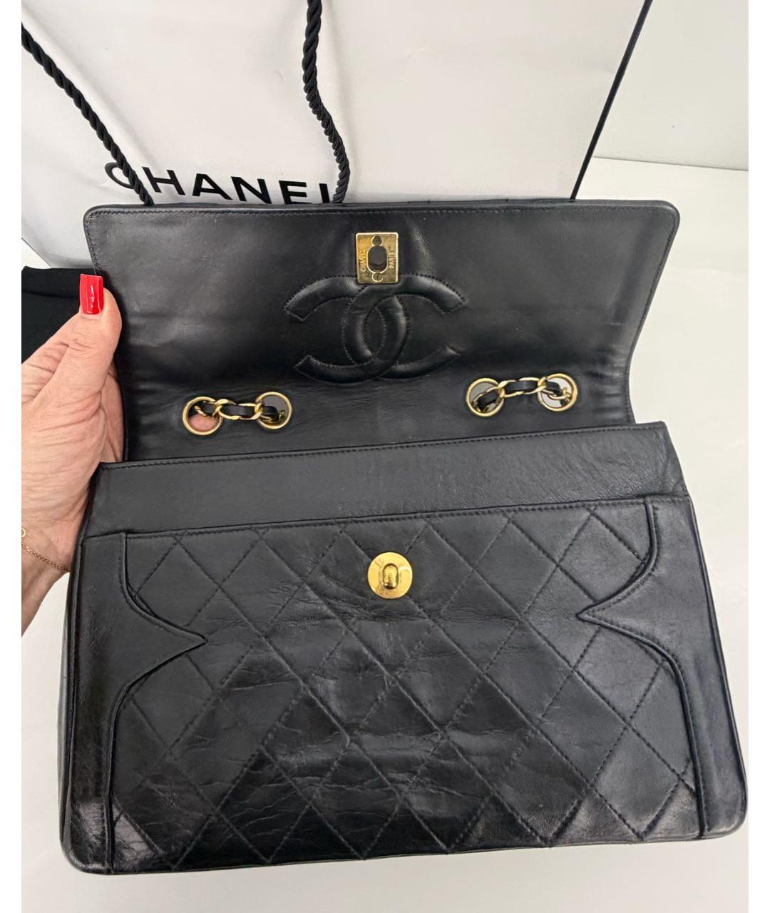 CHANEL Черная кожаная сумка через плечо, фото 4