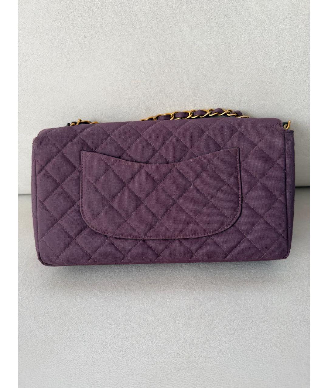 CHANEL Фиолетовая тканевая сумка через плечо, фото 4