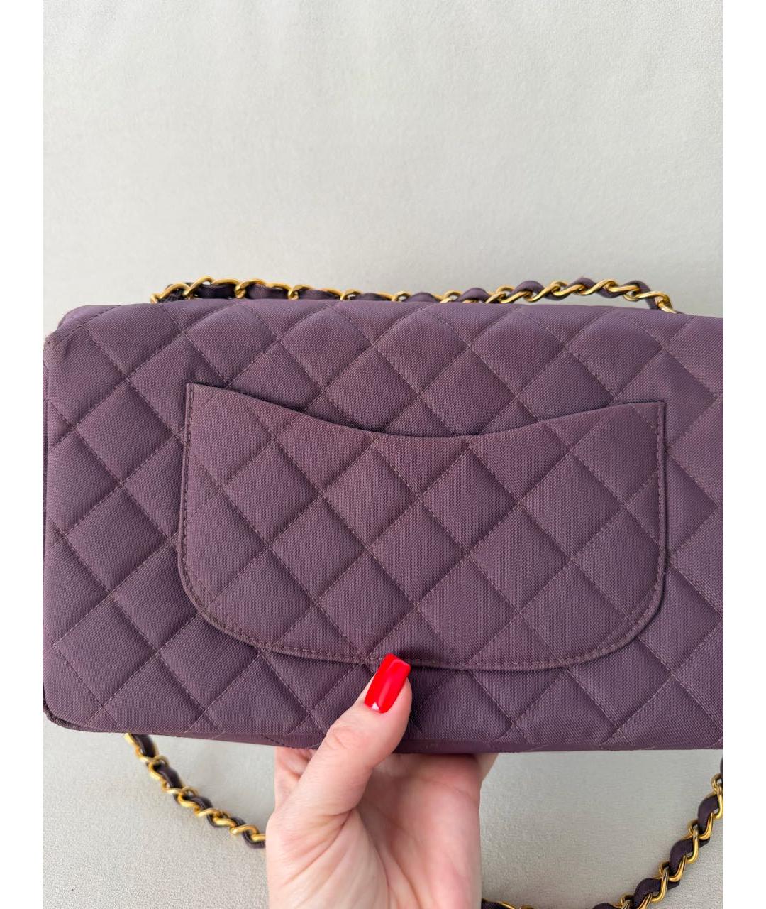 CHANEL Фиолетовая тканевая сумка через плечо, фото 3